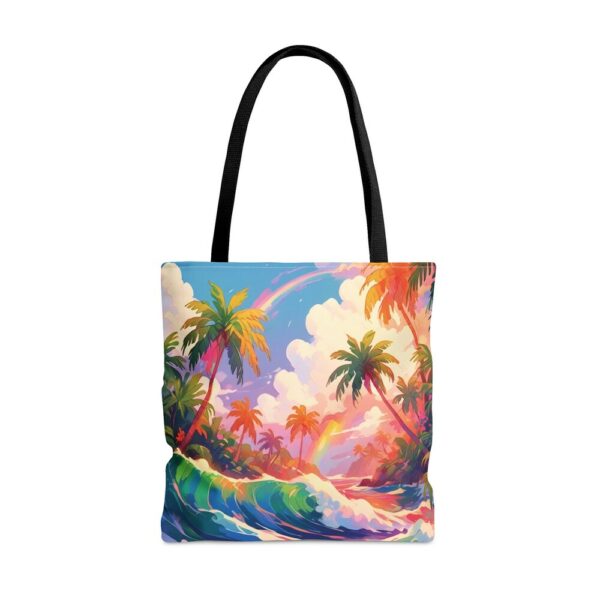 Summer Big Beach Tote Bag, Elegant colorful Tropical Beach design, Beautiful and modern, Polyester tote bag, practical high-quality tote bag