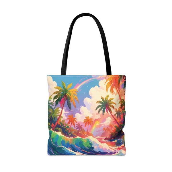 Summer Big Beach Tote Bag, Elegant colorful Tropical Beach design, Beautiful and modern, Polyester tote bag, practical high-quality tote bag - Image 4