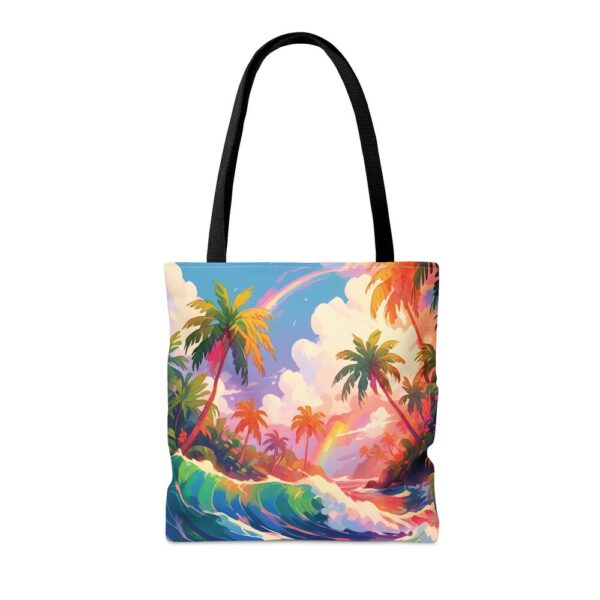 Summer Big Beach Tote Bag, Elegant colorful Tropical Beach design, Beautiful and modern, Polyester tote bag, practical high-quality tote bag - Image 7